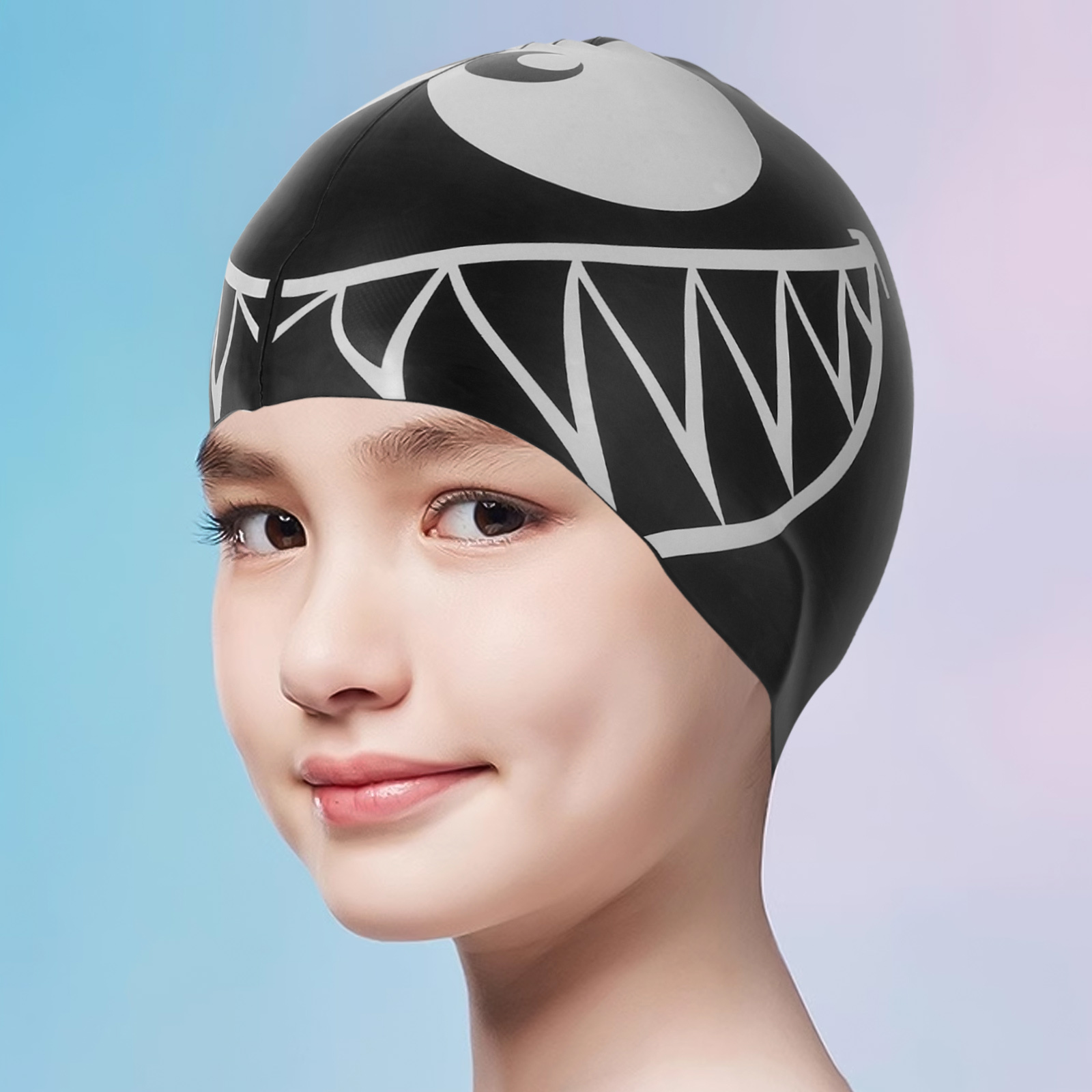 Swim Hat Silicone - Fun Shark Silicone Swim Cap Kids
