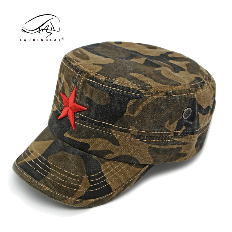 Men's Camouflage Flat Top Base - Dad Hat Cotton reseña y precio