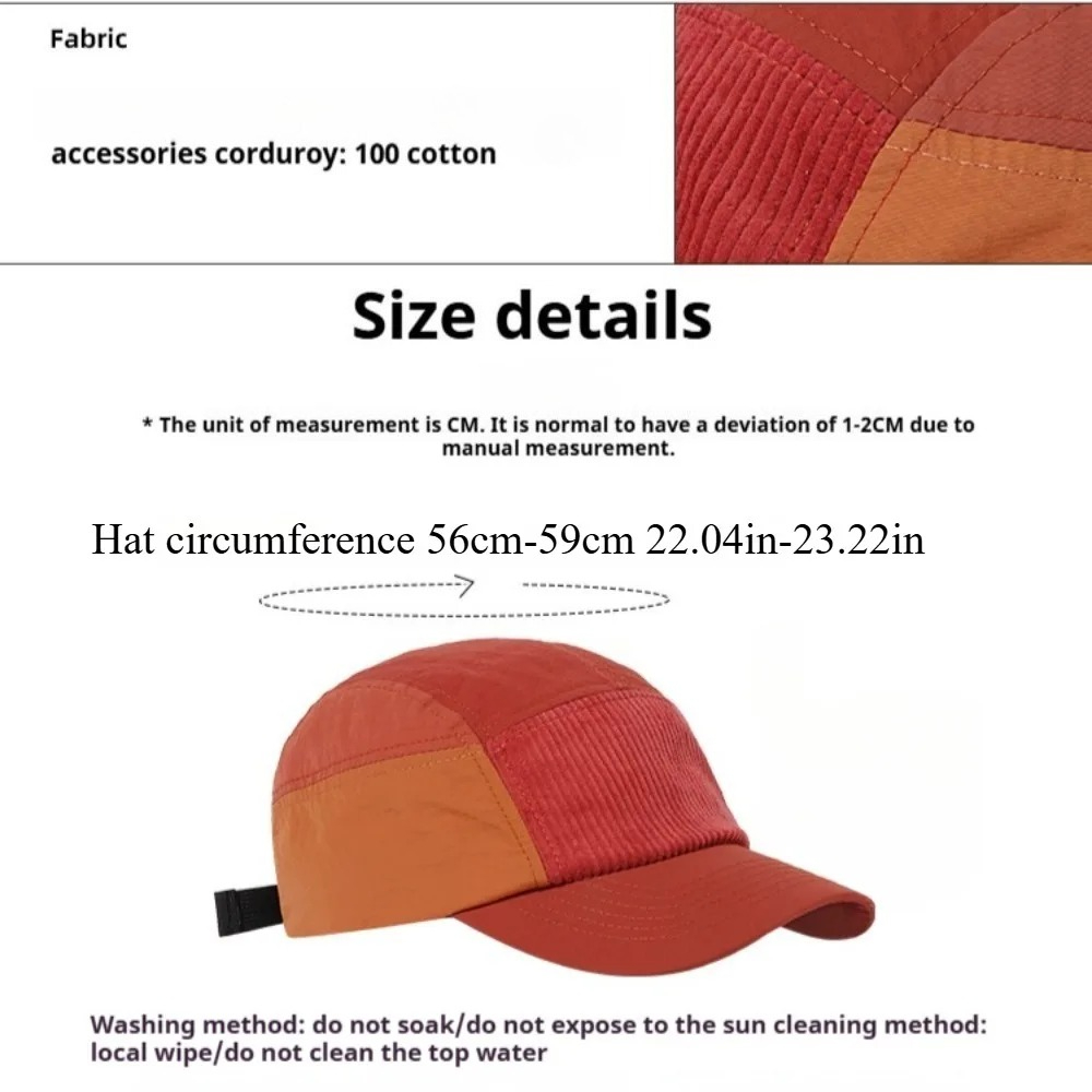 5 Panel Street Style Workwear  - Corduroy Cap 5 Panel reseña y precio