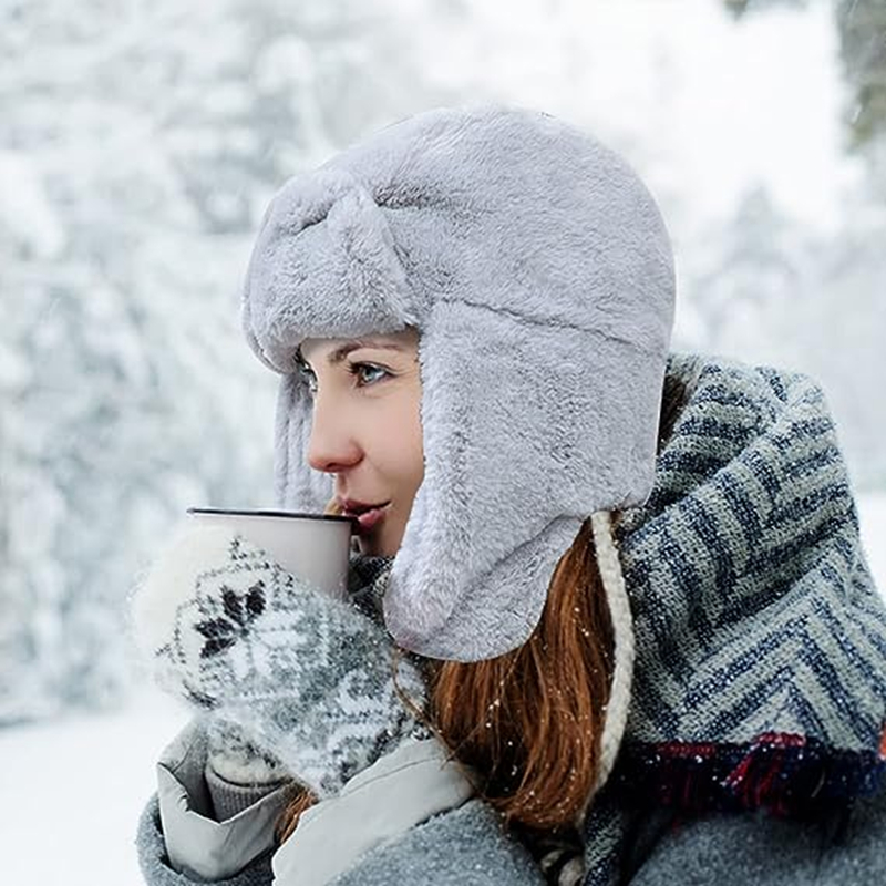 New Winter Warm Thick Plush Bo - Trapper Hat Ear Flap reseña y precio