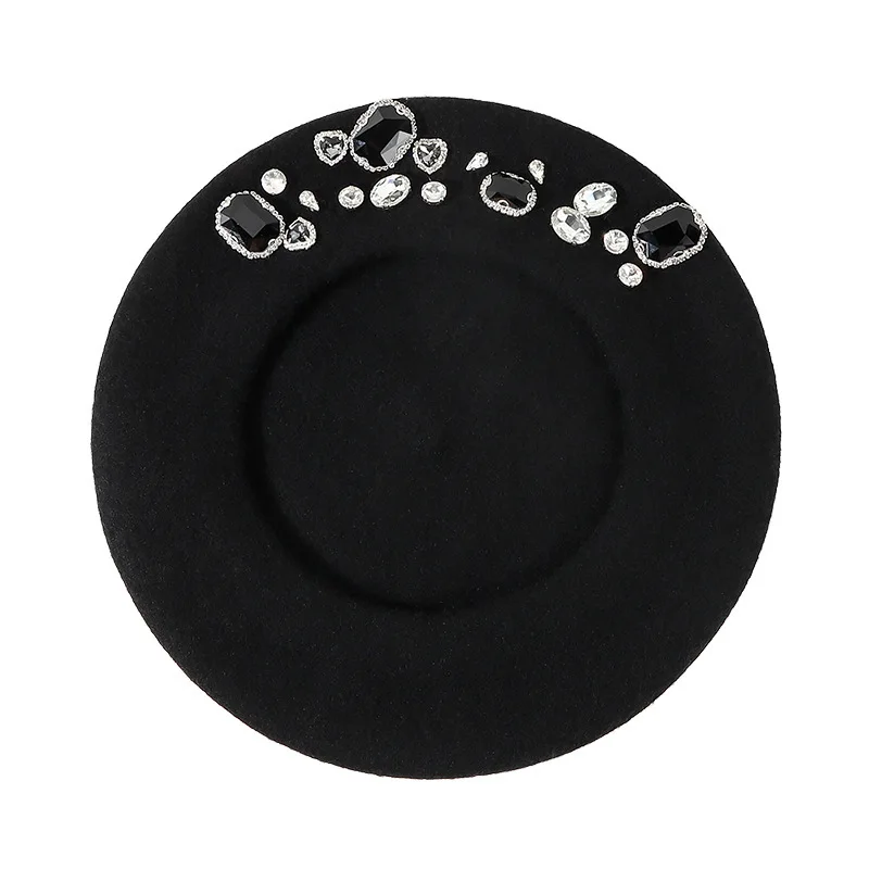 Stunning Rhinestone Wool Beret - Beret French Wool reseña y precio
