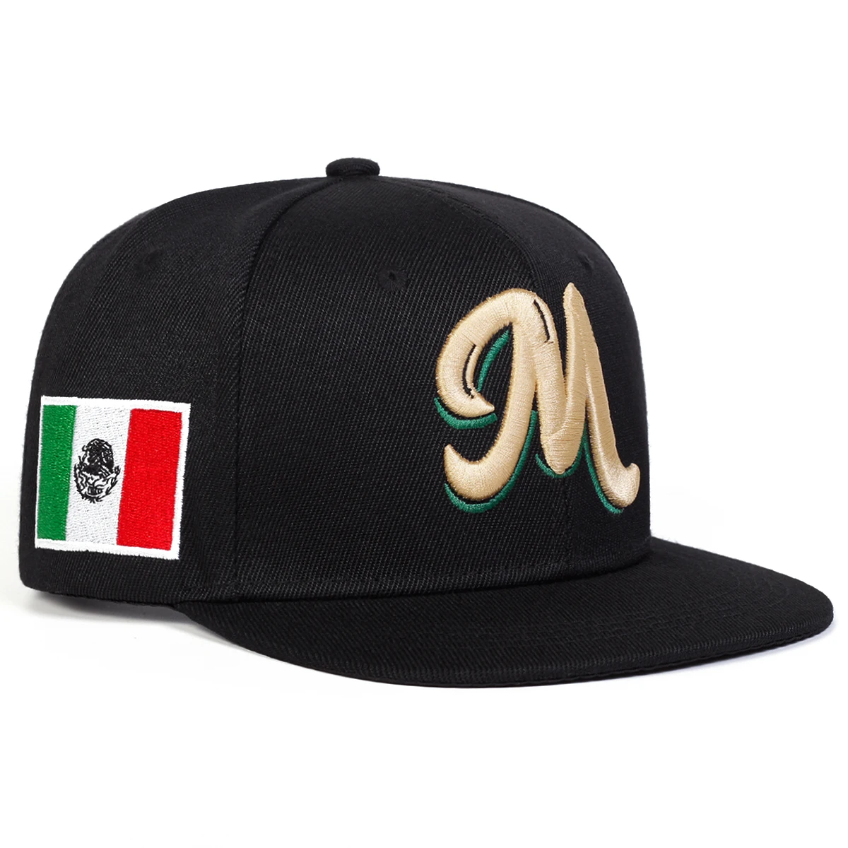 M Letter Embroidered Snapback  - Snapback Hat Flat reseña y precio