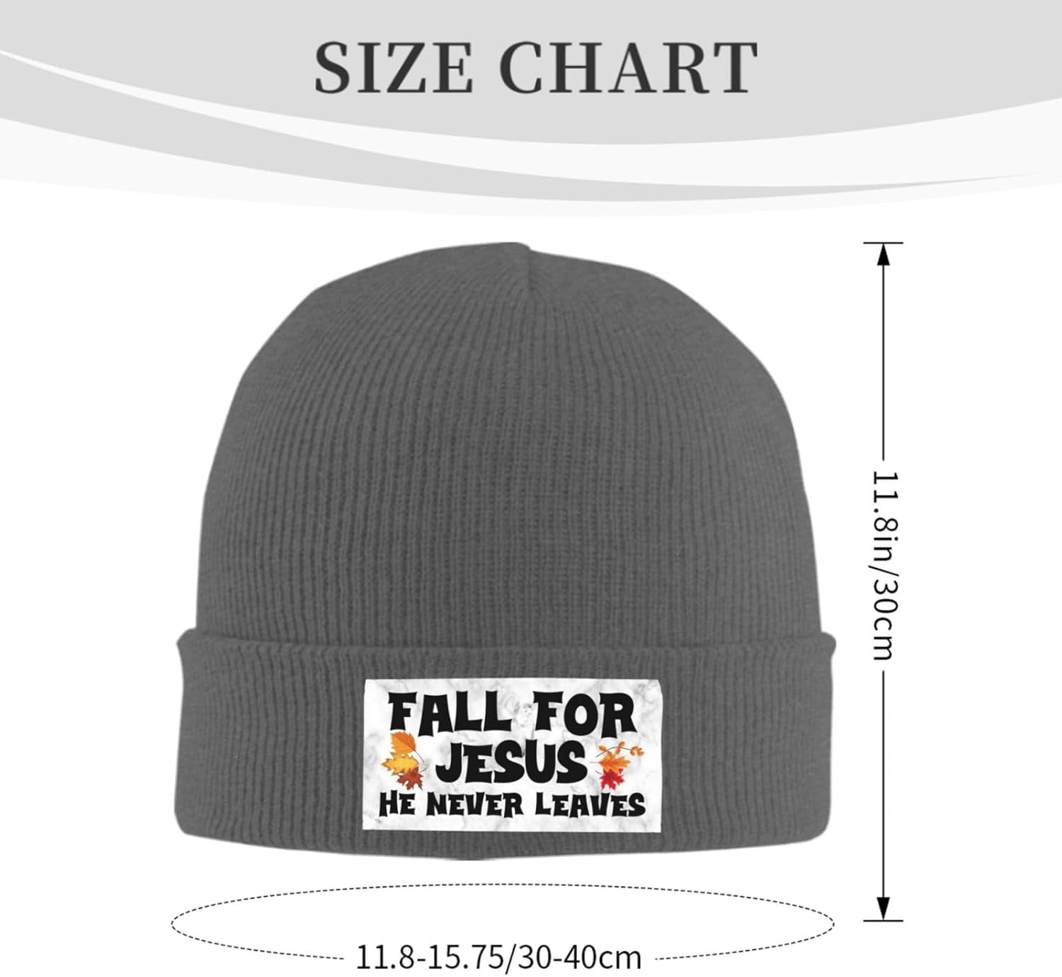 Fall For Jesus He Never Leaves - Beanie Cuffed Knit reseña y precio