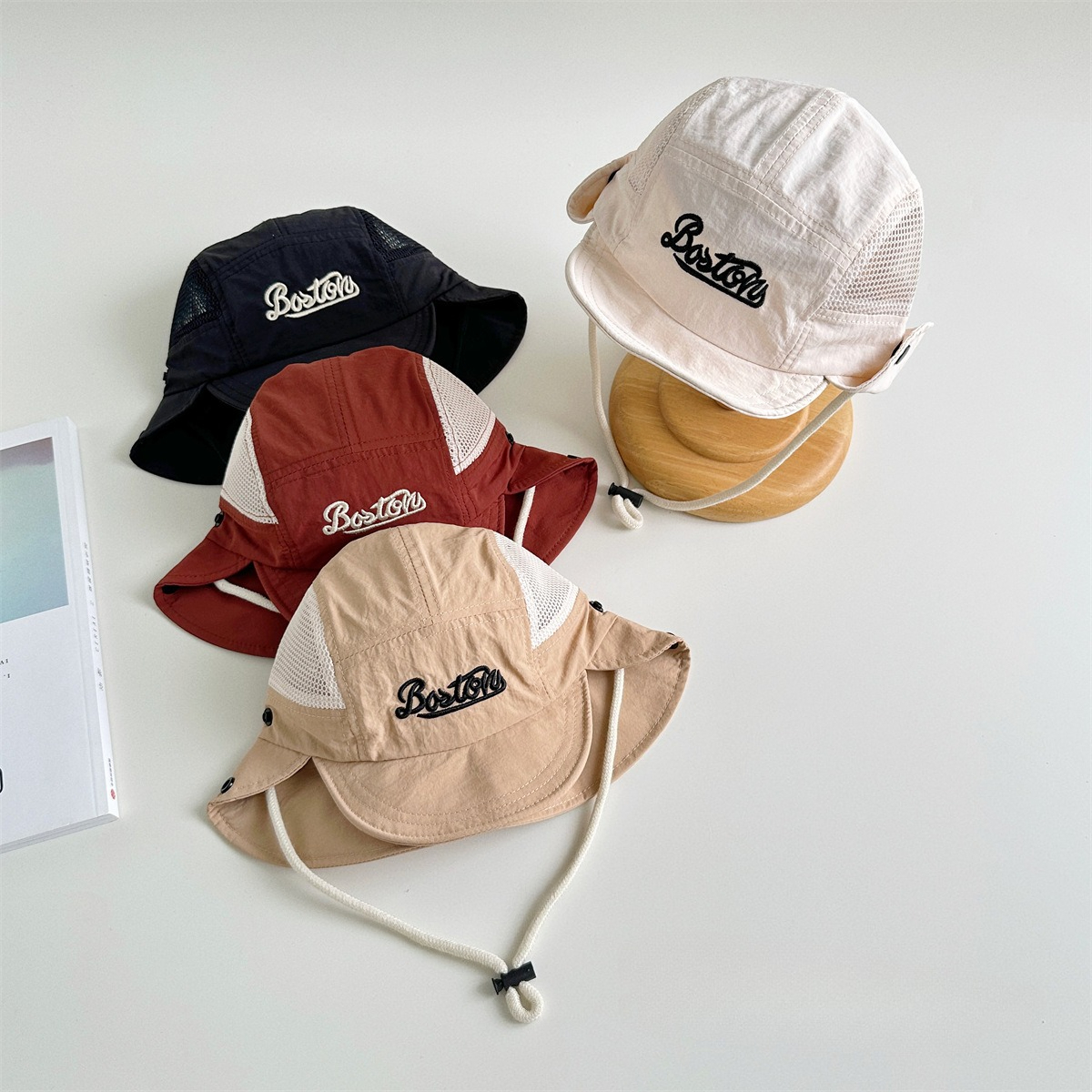 Letter Embroidered Baby Sun Ha - Bucket Hat Cotton reseña y precio