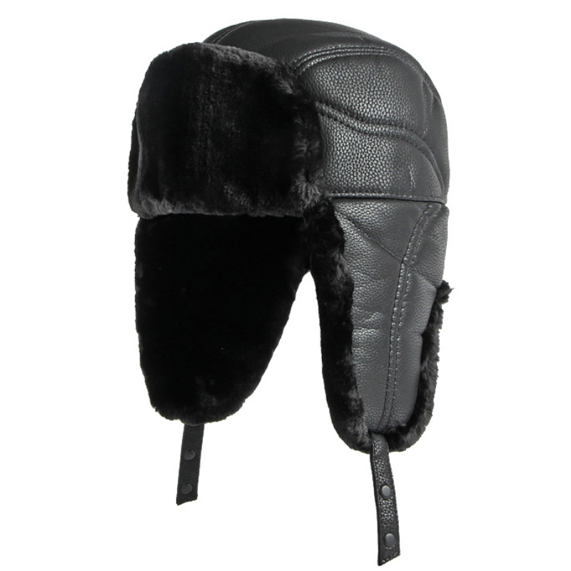 HT4002 New PU Leather Russian  - Winter Trapper Hat reseña y precio