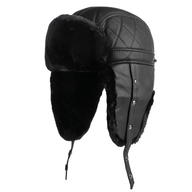 HT4002 New PU Leather Russian  - Winter Trapper Hat reseña y precio