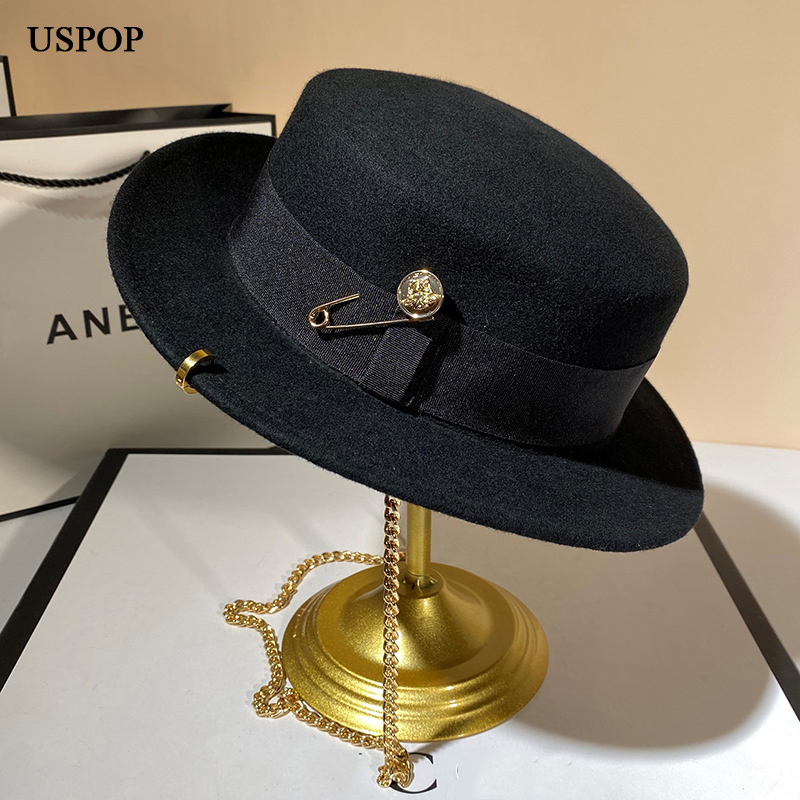 USPOP New Winter Hats Women Bl - Fedora Hat Wool reseña y precio