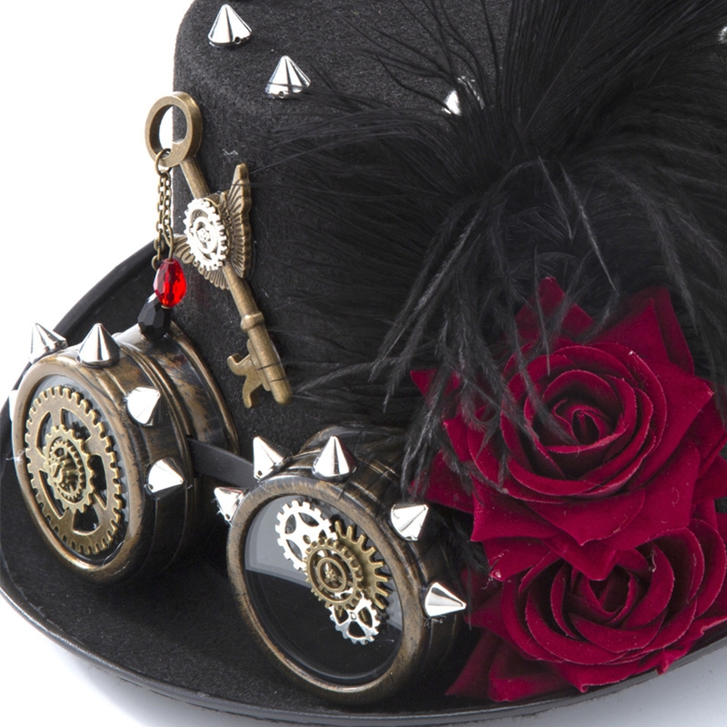 Y166 Vintage Steampunk Hat Top - Fedora Hat Wool reseña y precio