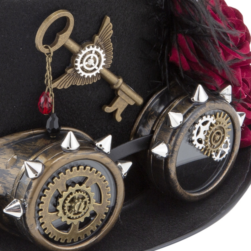 Y166 Vintage Steampunk Hat Top - Fedora Hat Wool reseña y precio