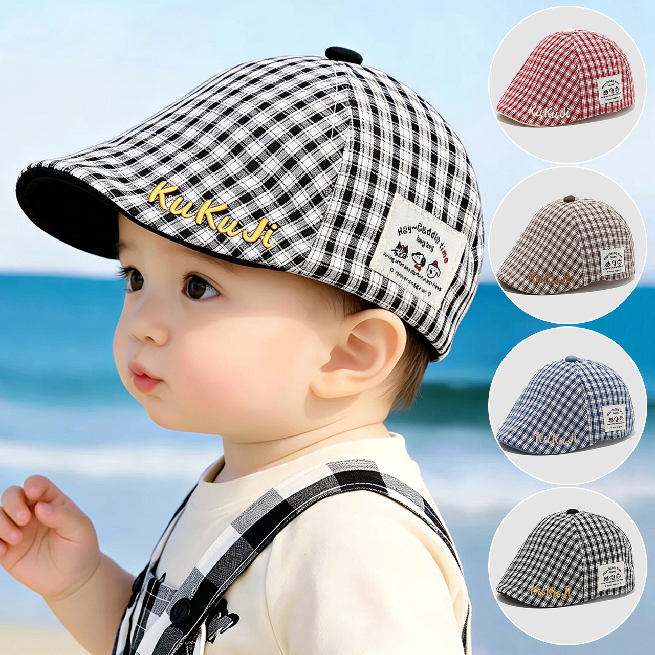 Fashion Children Checkered Ber - Visor Sun Hat reseña y precio