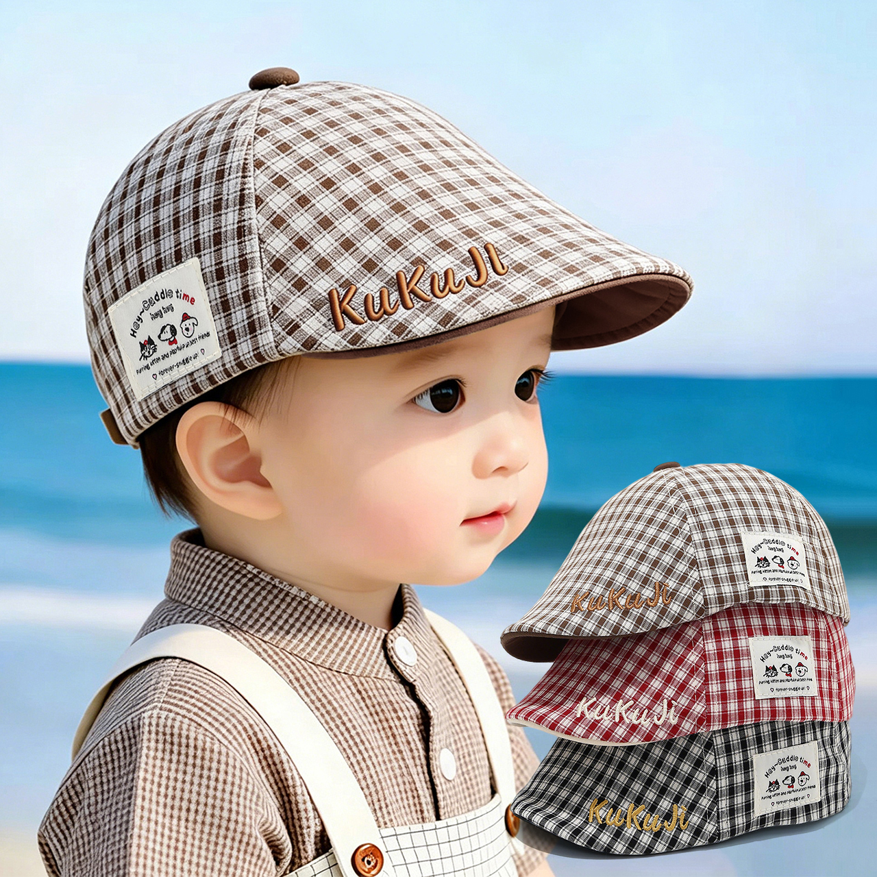Fashion Children Checkered Ber - Visor Sun Hat reseña y precio