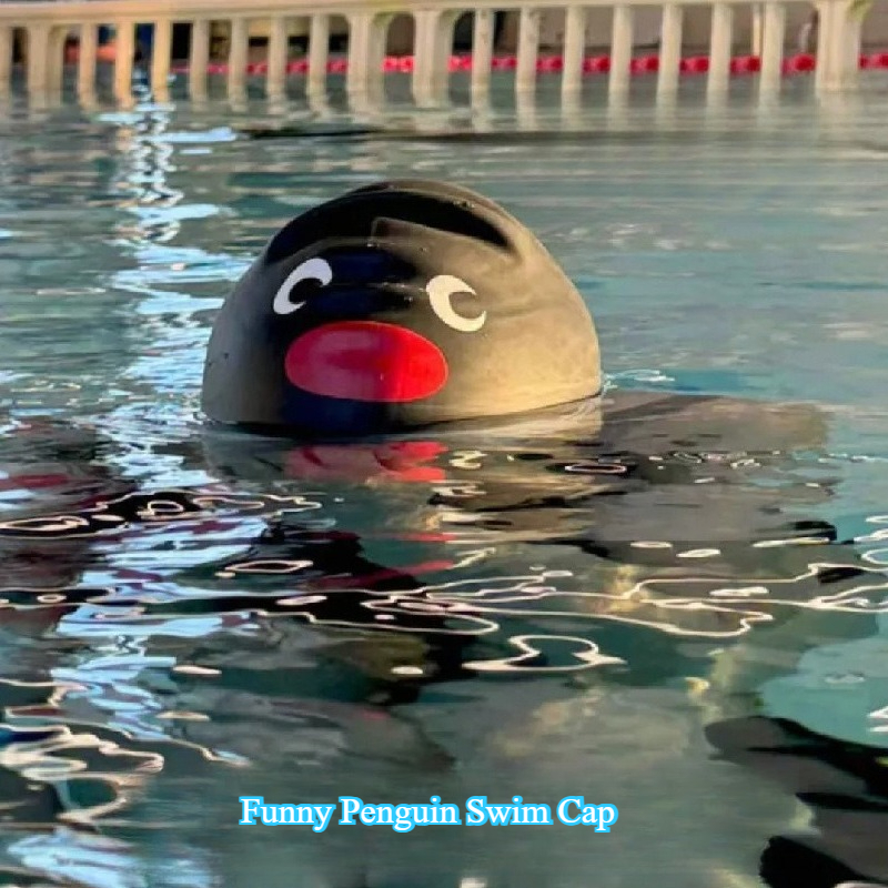 Funny Penguin Swim Cap for Adu - Swim Hat Silicone reseña y precio