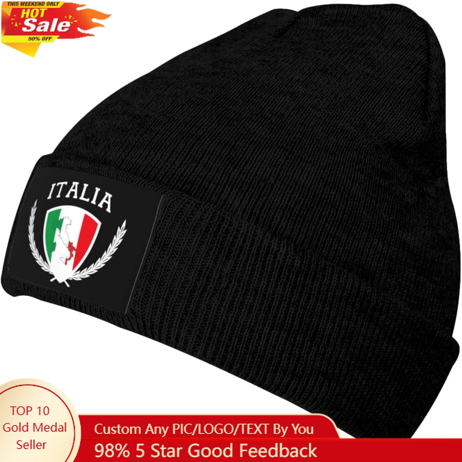 Italia Italy Italian Flag Knit - Beanie Cuffed Knit reseña y precio