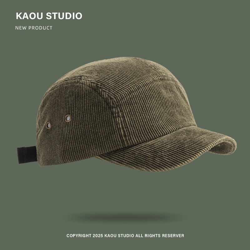 Japanese Retro Solid Color Cor - Corduroy Cap 5 Panel reseña y precio