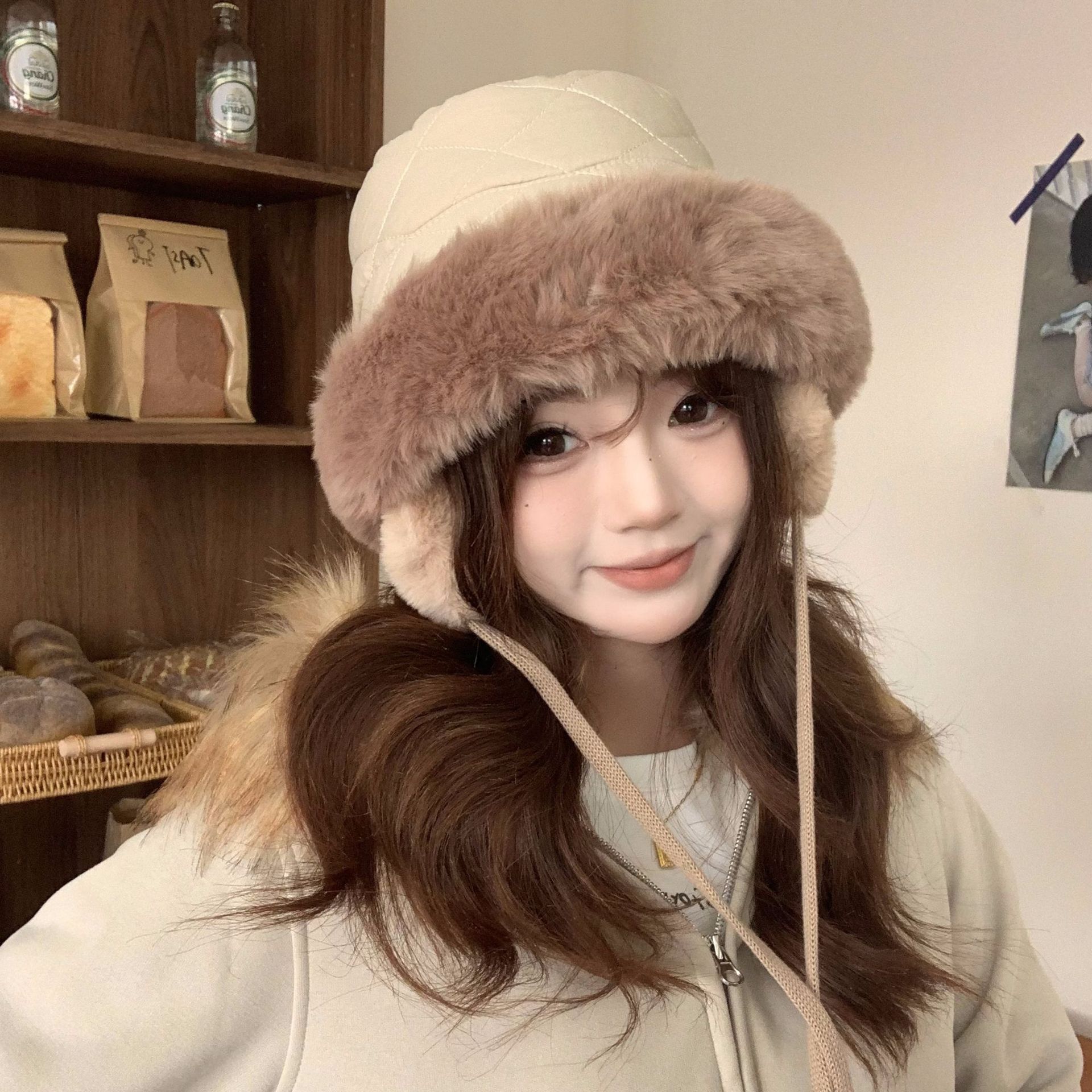 Women's Winter Quilted Faux Fu - Trapper Hat Ear Flap reseña y precio