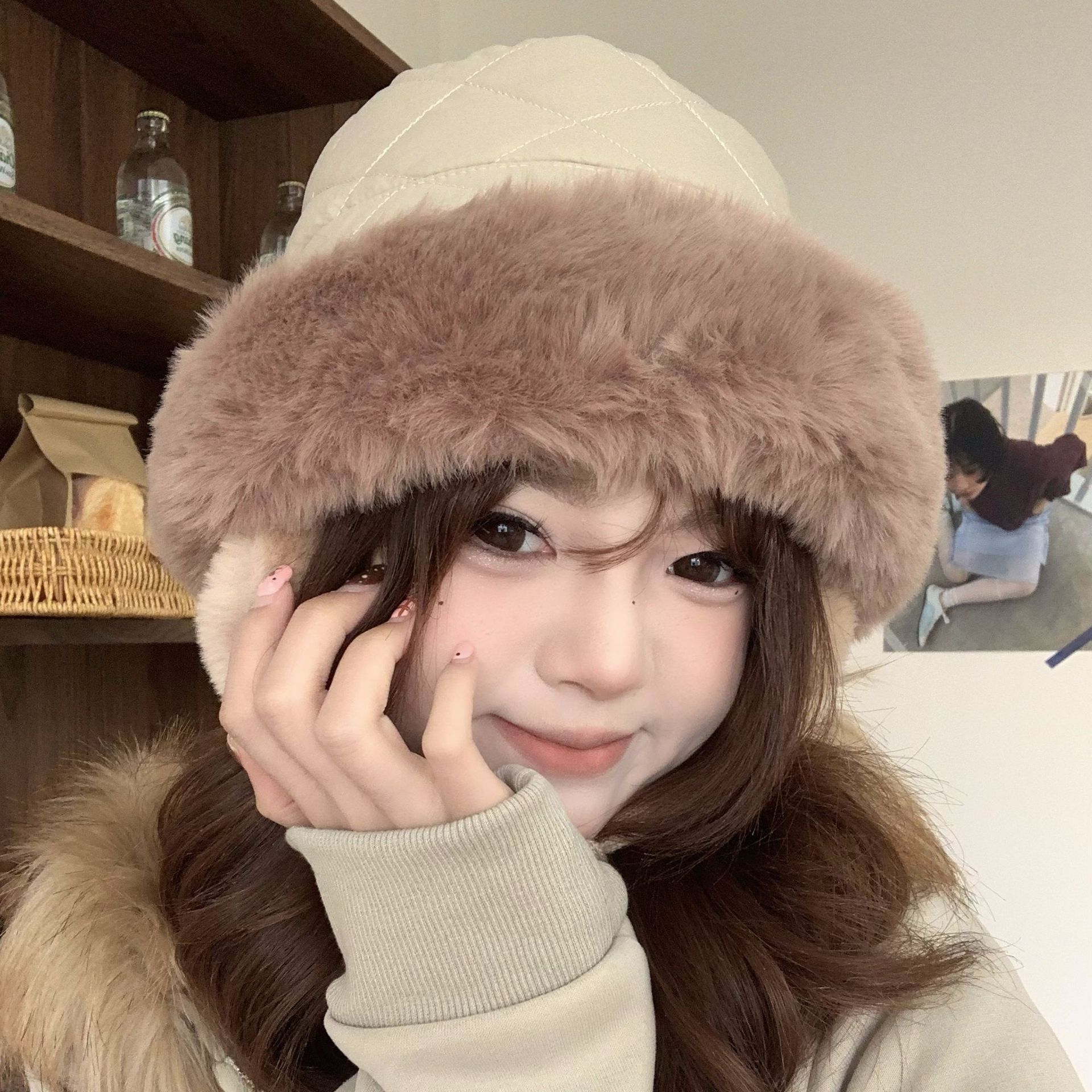 Women's Winter Quilted Faux Fu - Trapper Hat Ear Flap reseña y precio