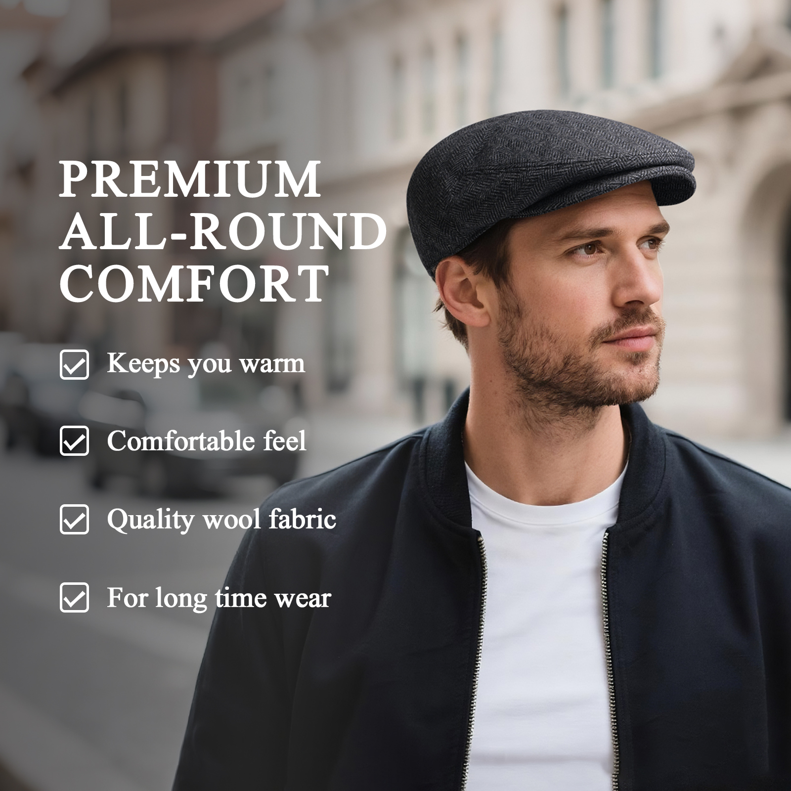 JANGOUL Herringbone Flat Ivy N - Newsboy Cap Ivy reseña y precio