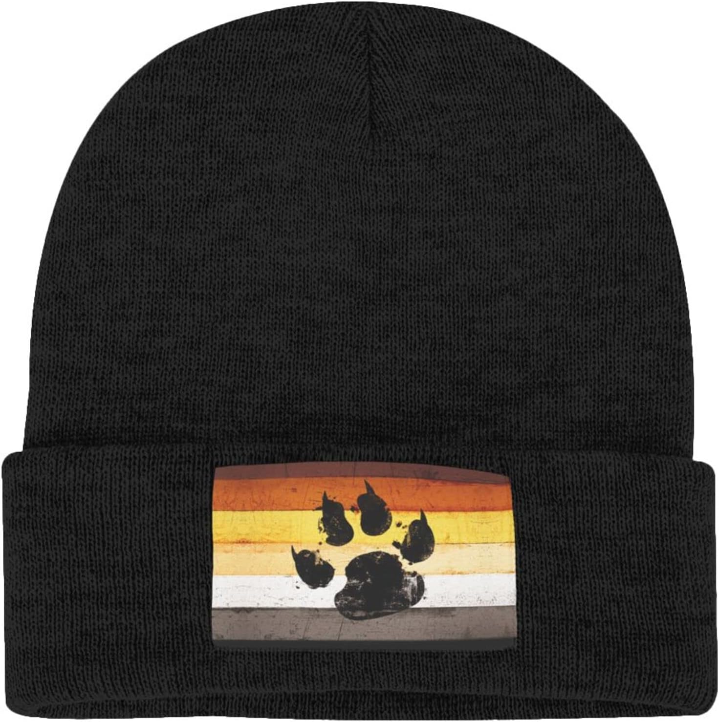 Gay Flag Bear paw LGBT Knit Be - Beanie Cuffed Knit reseña y precio