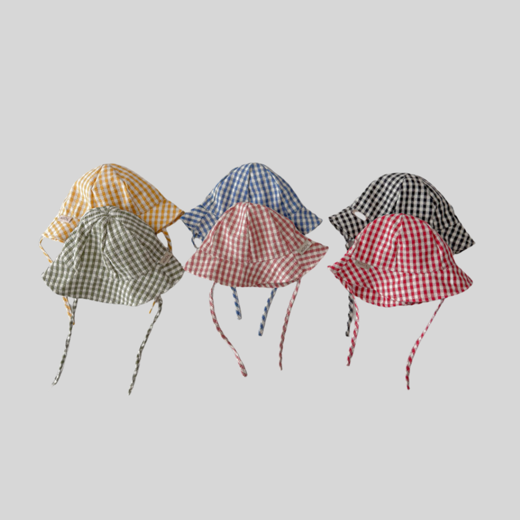 Ins Style Plaid Baby Bucket Ha - Bucket Hat Cotton reseña y precio