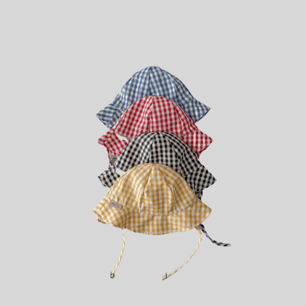 Ins Style Plaid Baby Bucket Ha - Bucket Hat Cotton reseña y precio