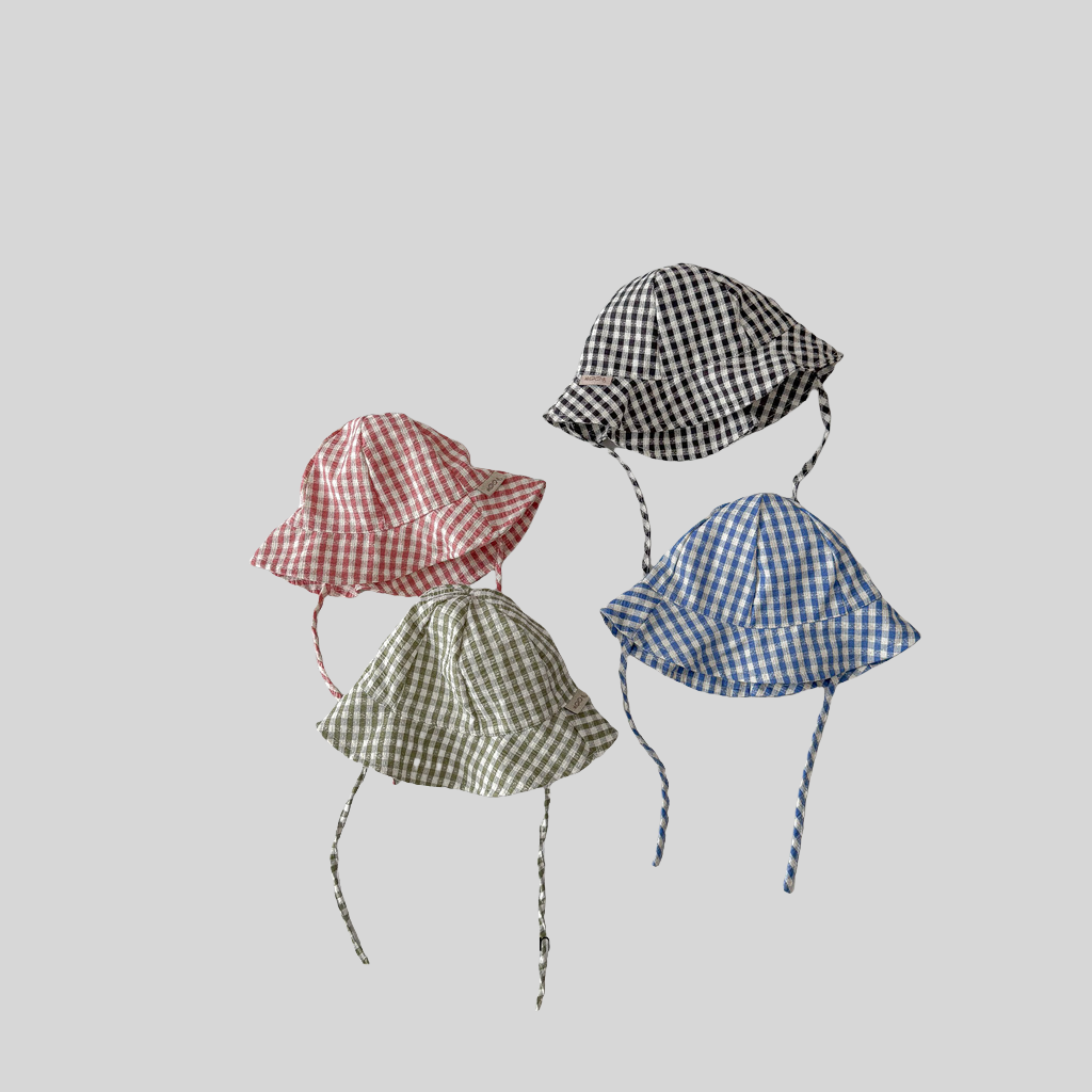 Ins Style Plaid Baby Bucket Ha - Bucket Hat Cotton reseña y precio