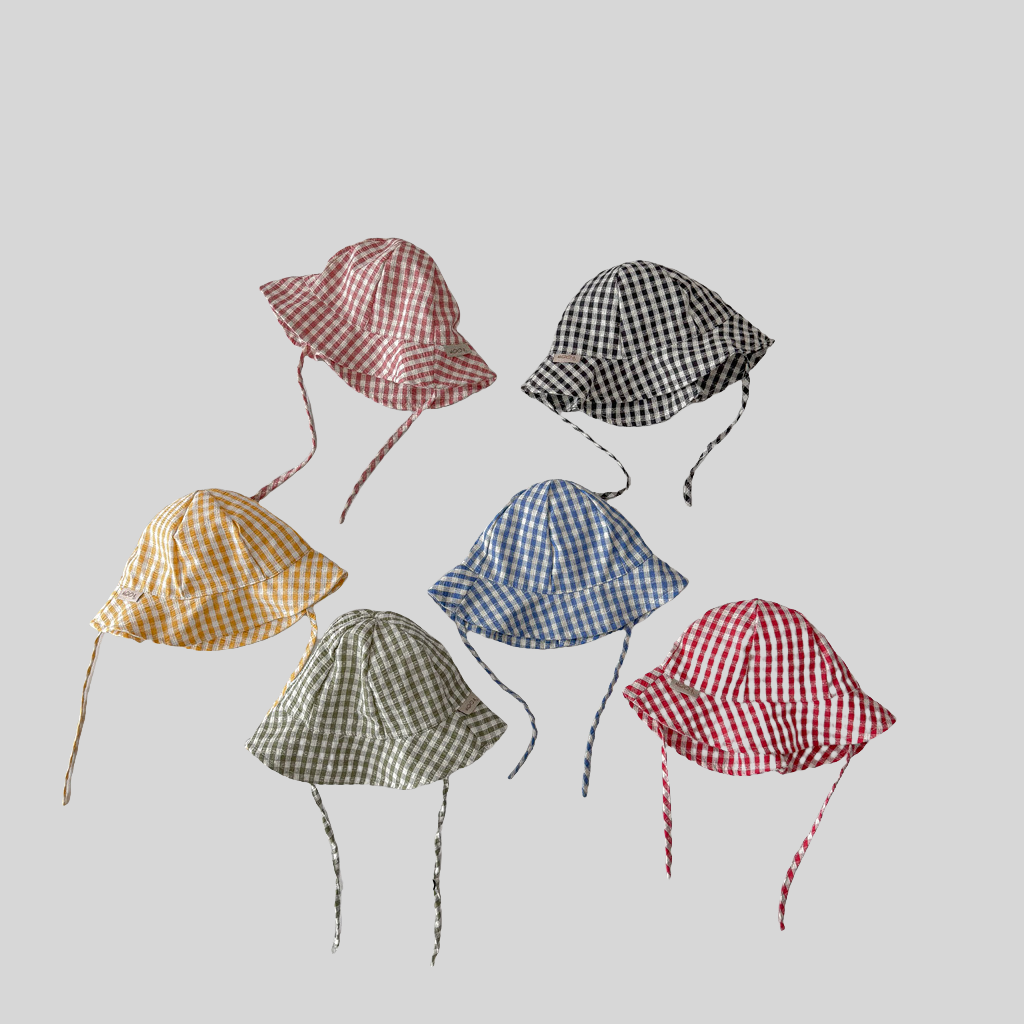 Ins Style Plaid Baby Bucket Ha - Bucket Hat Cotton reseña y precio